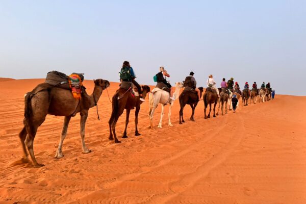 Combined Trekking with Desert Trip 2 Days Toubkal Trek and 3 days Sahara Trip Merzouga Tents Nomadic & Camls Rids